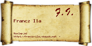 Francz Ila névjegykártya